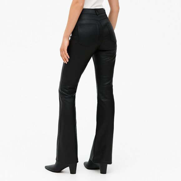 Zara Faux Leather Pants Rockstar Girlfriend Baddie Downtown Girl Gothcore - Picture 3 of 11